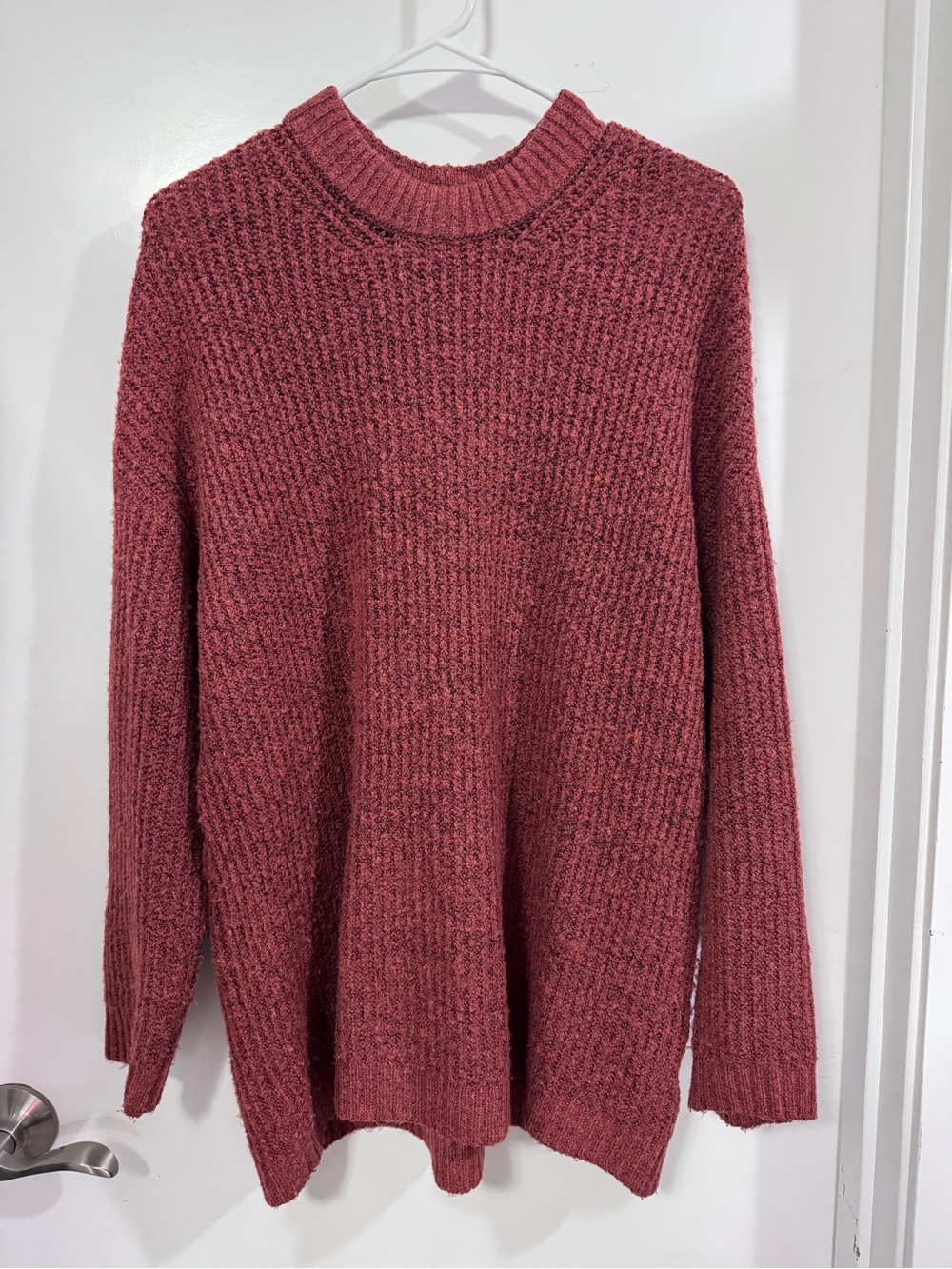 American Eagle Cozy Ribbed Crewneck Sweater - Rust